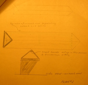 Fitzgerald's sketch of plan 1, the pyramid-like barriers.