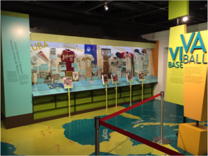 ¡Viva Baseball! debunks two major myths for museum visitors: (1) It credits the origins of Latin America’s love affair with baseball to Cuba, not the U.S; and (2) It reveals the ways Latin/o peloteros maneuvered around Jim Crow America. Source: ¡Viva Baseball! Exhibit at NBHOF (author’s own photo)